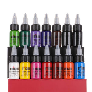 STIGMA Tattoo Ink Set 15 ml 1/2oz 14 Bottles Tattoo Pigment Set 14 Color Primary Tattoo Ink Set Tattoo Supplies TI4003-15-14